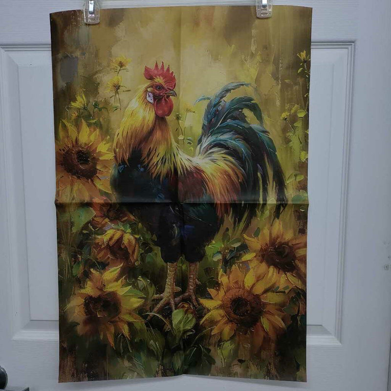 Rooster & Sunflowers